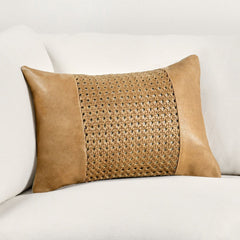 TL Toscano Chestnut Brown Leather Multiple Sizes Throw Pillow (Set of 2) - Ornate Home