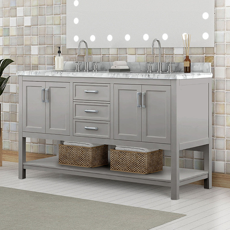 Reston Gray 61" Vanity with Top/ Sink