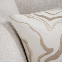 TQ Drift Ivory/Natural 22x22 Throw Pillow (Set of 2) - Ornate Home
