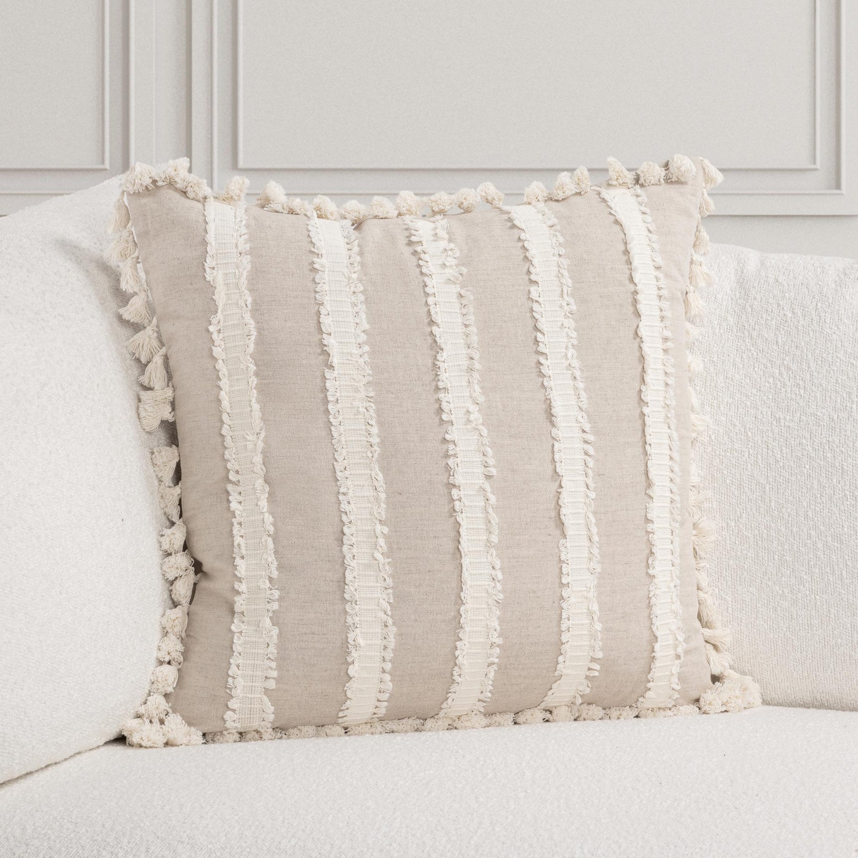 TQ Edisto Natural/Ivory Multiple Sizes Throw Pillow (Set of 2) - Ornate Home