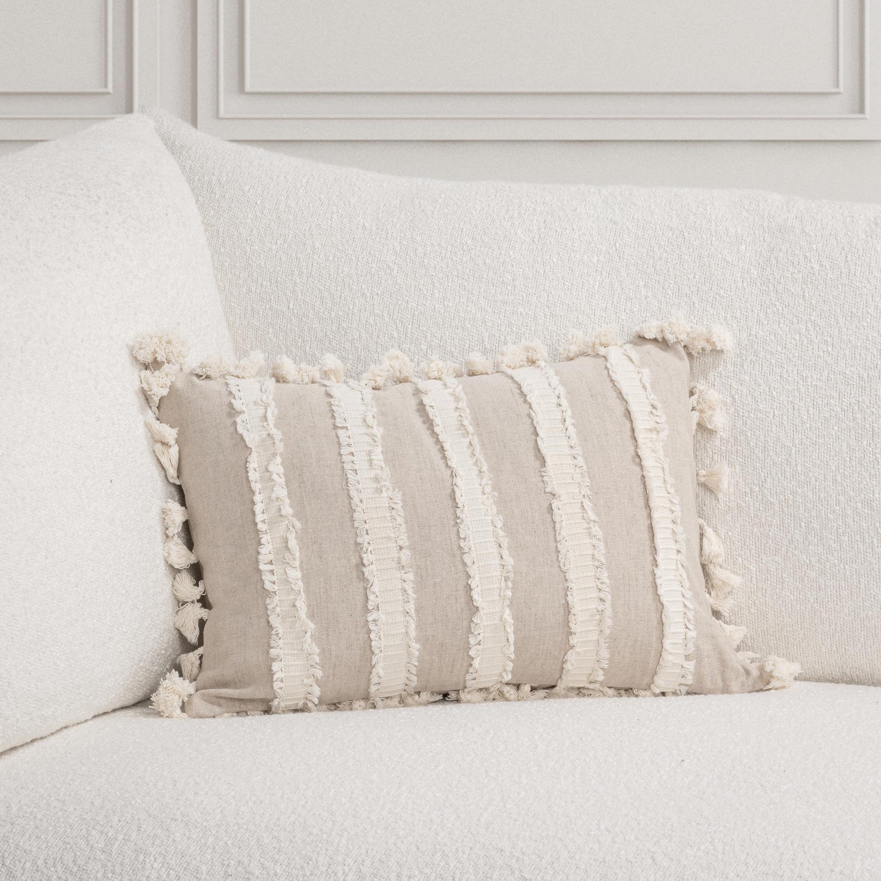 TQ Edisto Natural/Ivory Multiple Sizes Throw Pillow (Set of 2) - Ornate Home