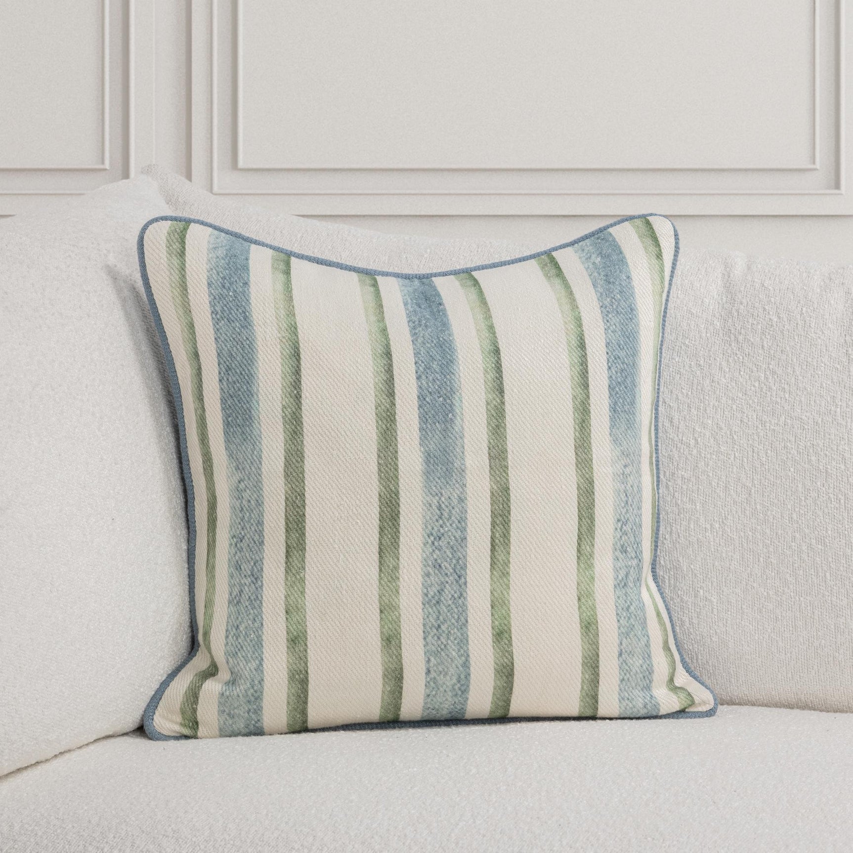 TQ Harbor Blue/Green Stripe Multiple Sizes Throw Pillow (Set of 2) - Ornate Home