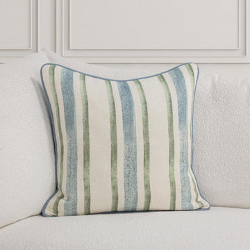 TQ Harbor Blue/Green Stripe Multiple Sizes Throw Pillow (Set of 2) - Ornate Home