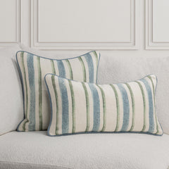 TQ Harbor Blue/Green Stripe Multiple Sizes Throw Pillow (Set of 2) - Ornate Home