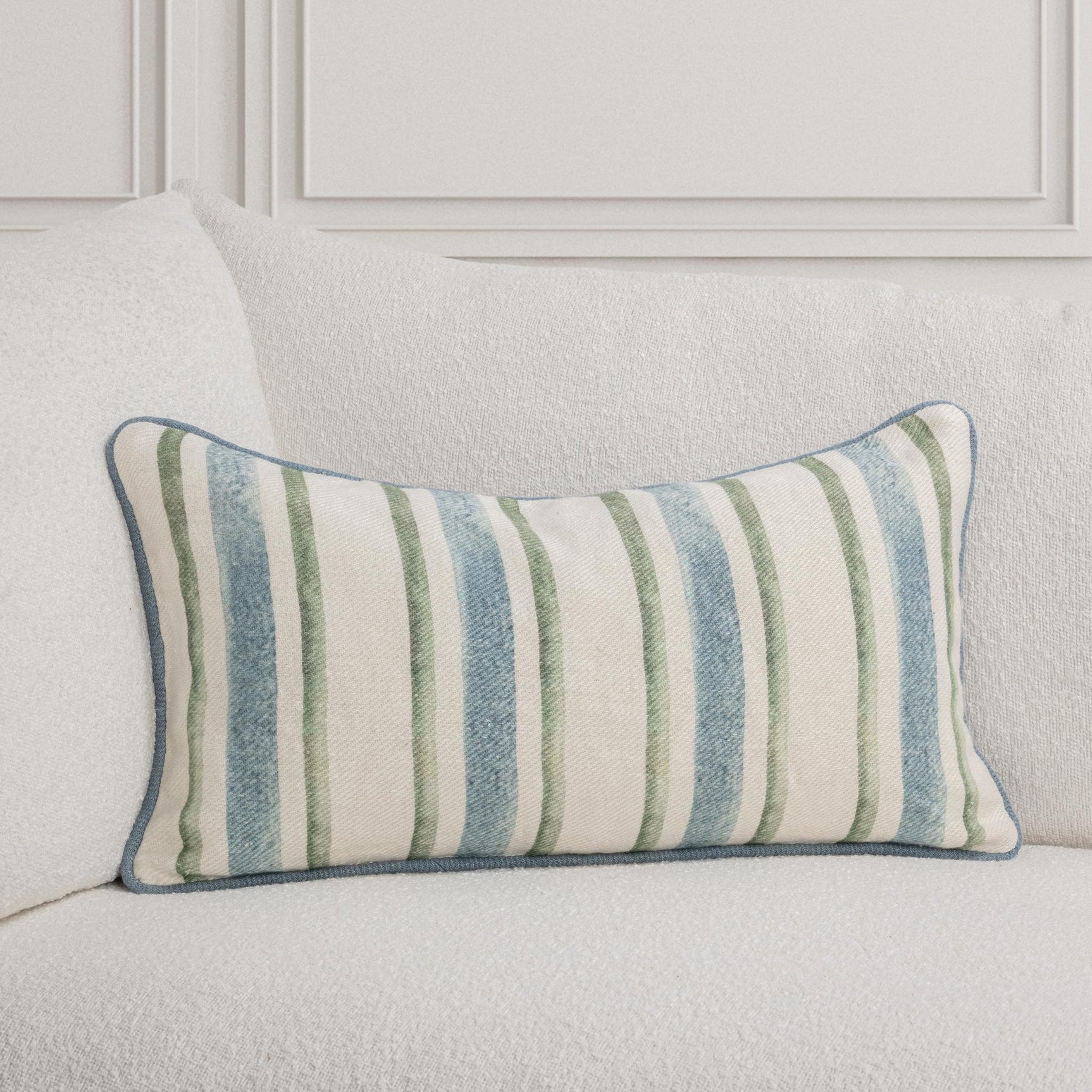 TQ Harbor Blue/Green Stripe Multiple Sizes Throw Pillow (Set of 2) - Ornate Home