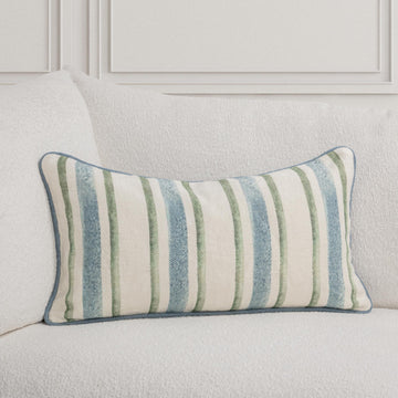 TQ Harbor Blue/Green Stripe Multiple Sizes Throw Pillow (Set of 2) - Ornate Home