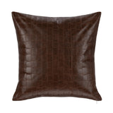 TQ Leather Seston Brown 20x20 Throw Pillow (Set of 2) - Ornate Home