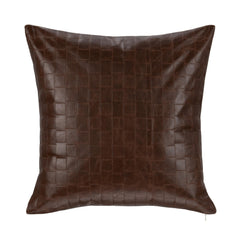 TQ Leather Seston Brown 20x20 Throw Pillow (Set of 2) - Ornate Home