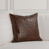 TQ Leather Seston Brown 20x20 Throw Pillow (Set of 2) - Ornate Home