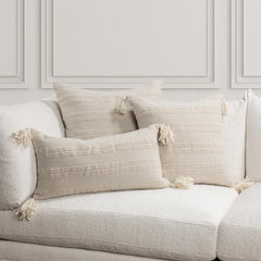 TQ York Natural/Ivory Multiple Sizes Throw Pillow (Set of 2) - Ornate Home