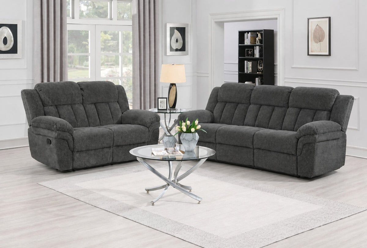 Lehi Gray Fabric Queen Sleeper Sofa & Reclining Loveseat