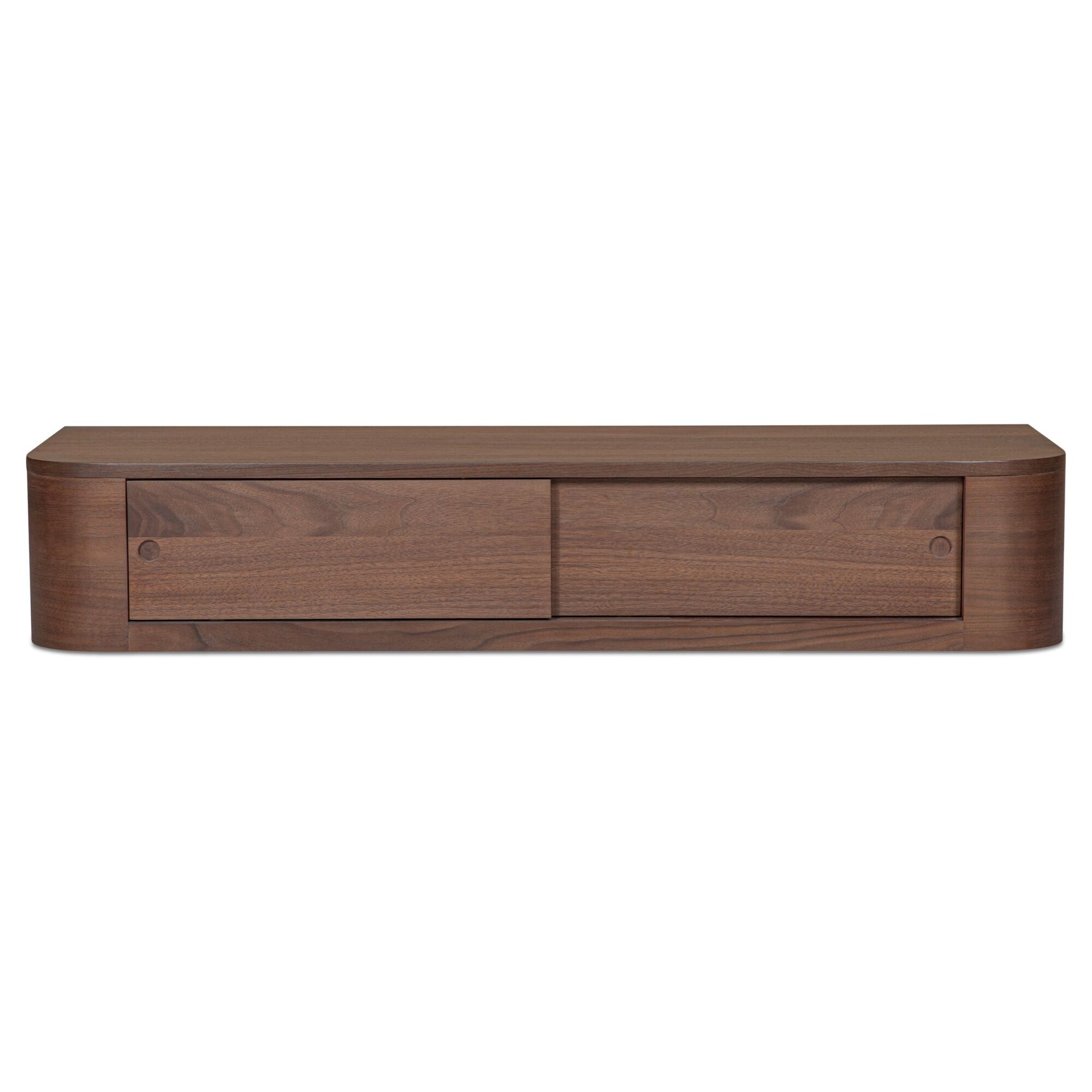 Round Off Walnut Floating Console Table