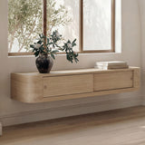 Round Off Natural Floating Console Table