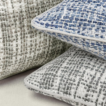 TW Brax Blue/Ivory 22x22 Throw Pillow (Set of 2) - Ornate Home