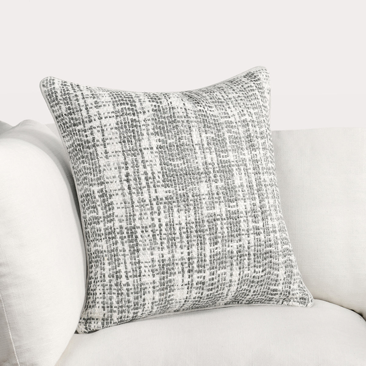 TW Brax Gray/Ivory 22x22 Throw Pillow (Set of 2) - Ornate Home