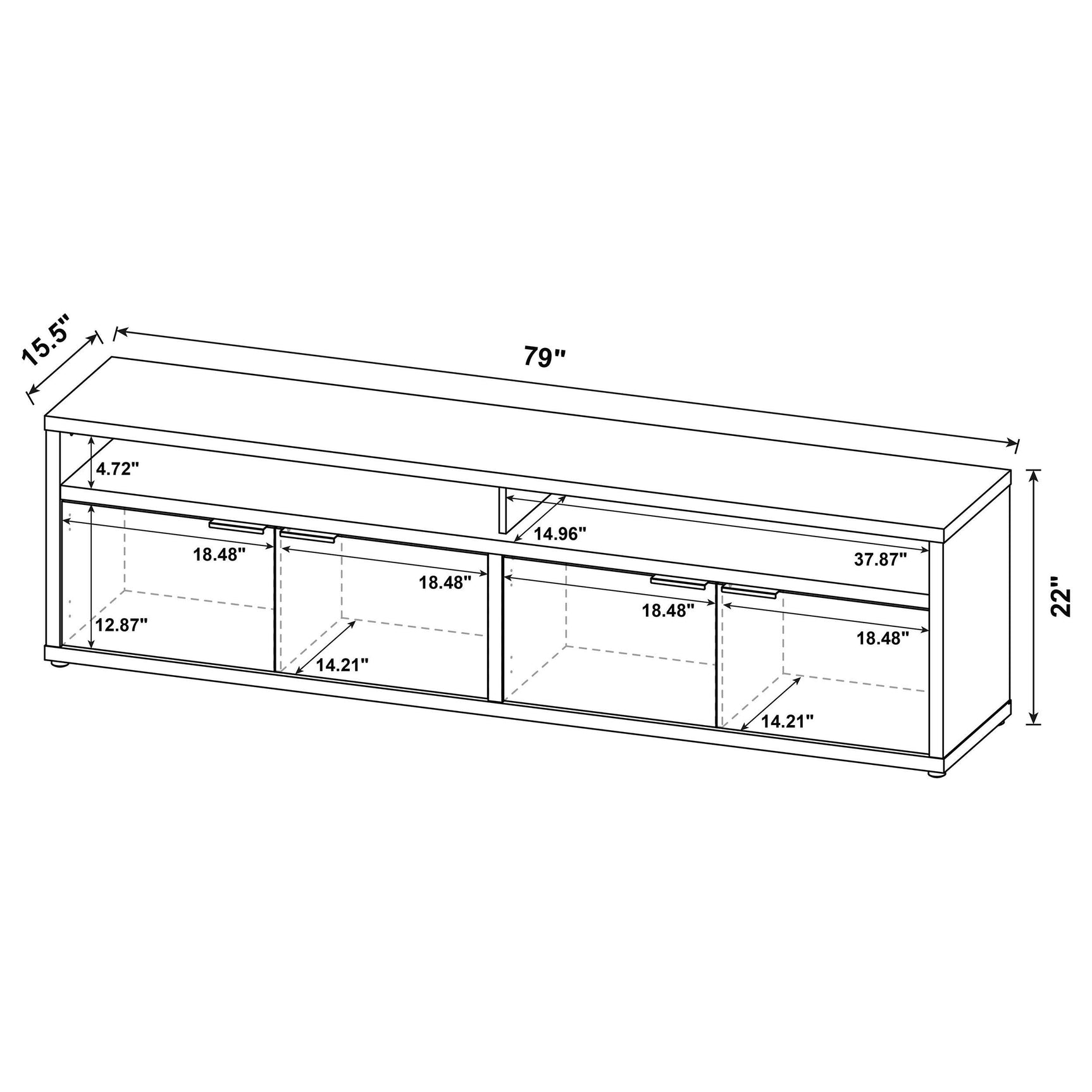 Tabby Mango 79-inch 4-door Engineered Wood TV Stand Media Console - Ornate Home