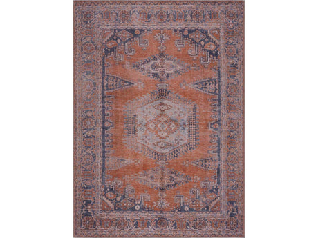 Taber Burnt Orange Washable Rug - Ornate Home