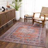 Taber Burnt Orange Washable Rug - Ornate Home