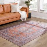 Taber Burnt Orange Washable Rug - Ornate Home