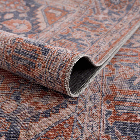 Taber Burnt Orange Washable Rug - Ornate Home