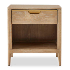 Tabi Brass/Woodtone Natural Wood Side Table - Ornate Home