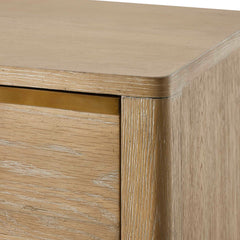 Tabi Brass/Woodtone Natural Wood Side Table - Ornate Home