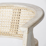 Tabitha Beige/Blonde Fabric/Rattan Seat Wood Frame Bar Stool - Ornate Home