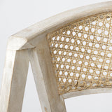 Tabitha Beige/Blonde Fabric/Rattan Seat Wood Frame Bar Stool - Ornate Home