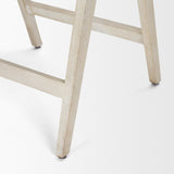Tabitha Beige/Blonde Fabric/Rattan Seat Wood Frame Counter Stool - Ornate Home
