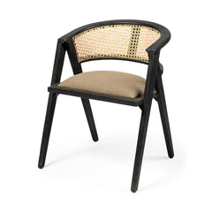 Tabitha Black Cane Back Dining Arm Chair - Ornate Home
