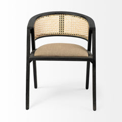 Tabitha Black Cane Back Dining Arm Chair - Ornate Home