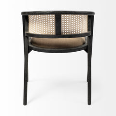 Tabitha Black Cane Back Dining Arm Chair - Ornate Home