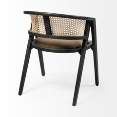 Tabitha Black Cane Back Dining Arm Chair - Ornate Home