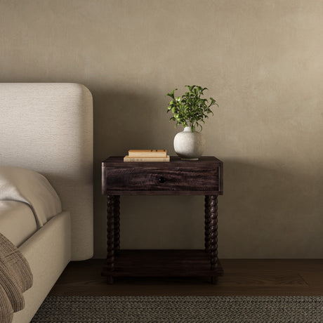 Tabitha Dark Brown Nightstand - Ornate Home