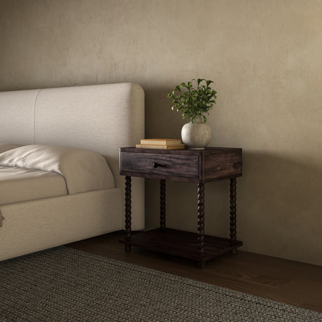 Tabitha Dark Brown Nightstand - Ornate Home