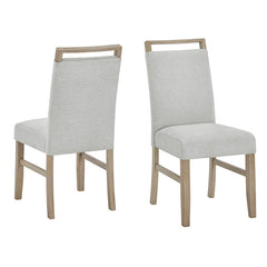 Tabitha Light Oak 19"W Fabric Dining Side Chair (Set of 2) - Ornate Home