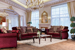 Tabitha Wine/Gold Chair - Ornate Home
