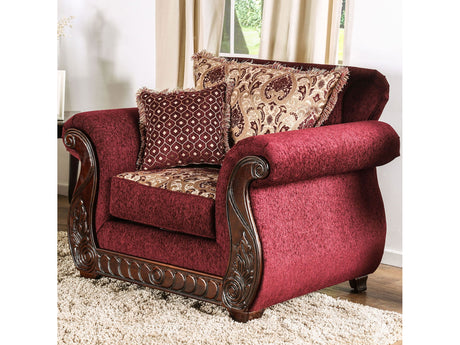 Tabitha Wine/Gold Chair - Ornate Home