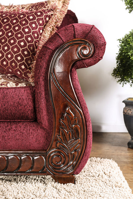 Tabitha Wine/Gold Chair - Ornate Home