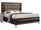 Tablita Upholstered King Bed in Dark Merlot - Ornate Home