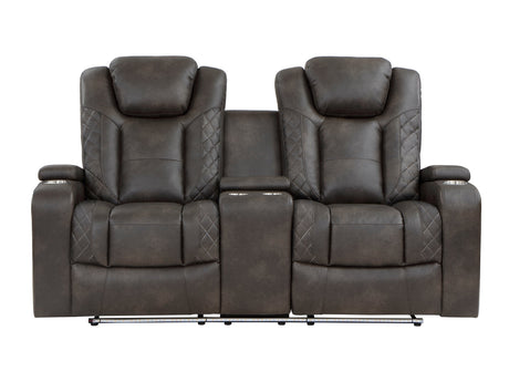 Tabor Brown Power Double Reclining Loveseat - Ornate Home