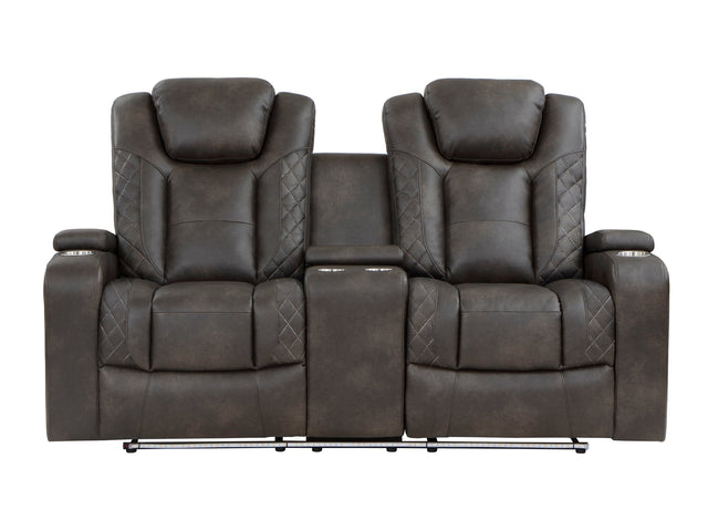 Tabor Brown Power Double Reclining Loveseat - Ornate Home