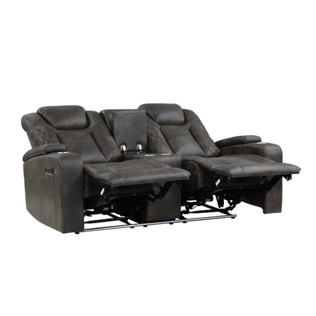 Tabor Brown Power Double Reclining Loveseat - Ornate Home