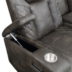 Tabor Brown Power Double Reclining Loveseat - Ornate Home