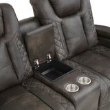 Tabor Brown Power Double Reclining Loveseat - Ornate Home