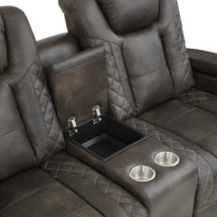 Tabor Brown Power Double Reclining Loveseat - Ornate Home
