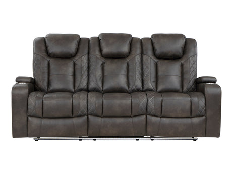 Tabor Brown Power Double Reclining Sofa - Ornate Home