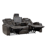 Tabor Brown Power Double Reclining Sofa - Ornate Home