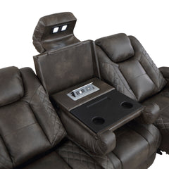 Tabor Brown Power Double Reclining Sofa - Ornate Home