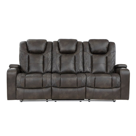 Tabor Brown Power Double Reclining Sofa - Ornate Home